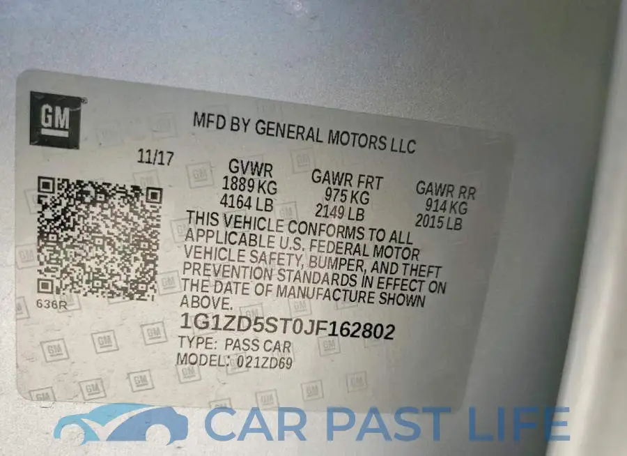 1G1ZD5ST0JF162802# 12