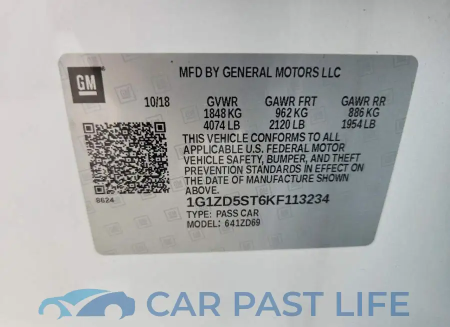 1G1ZD5ST6KF113234# 12