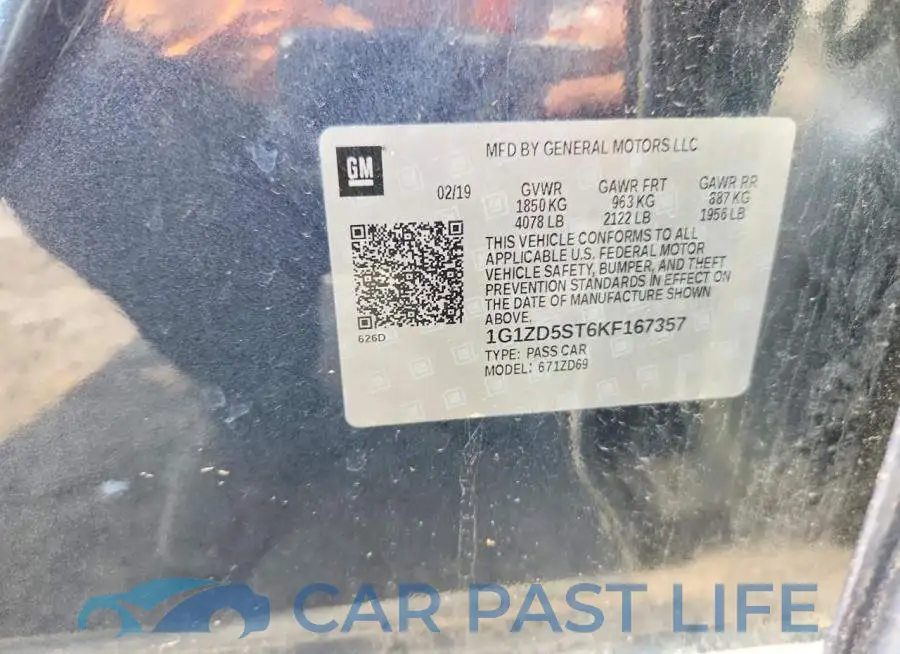 1G1ZD5ST6KF167357# 12