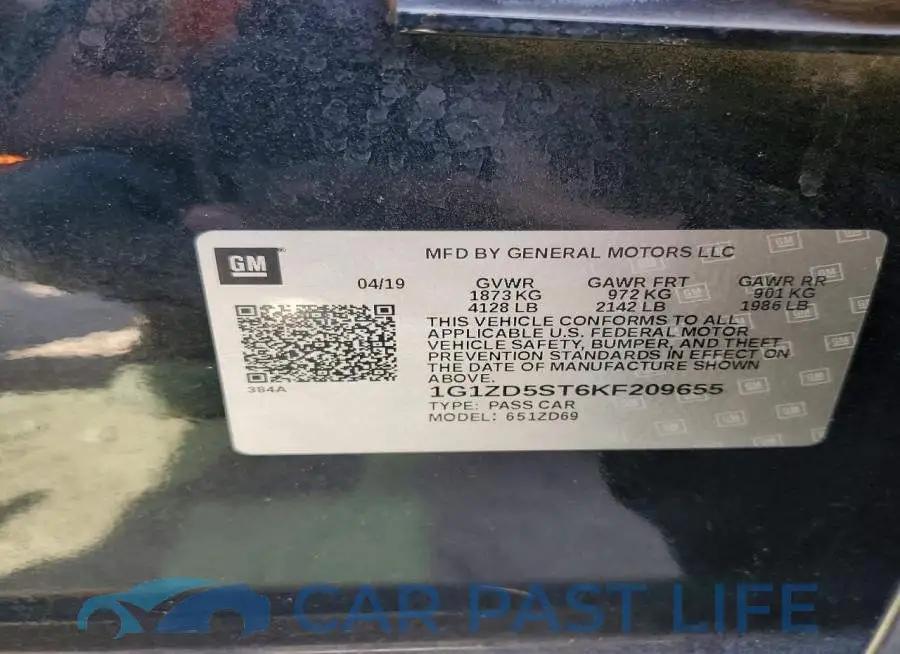 1G1ZD5ST6KF209655# 12