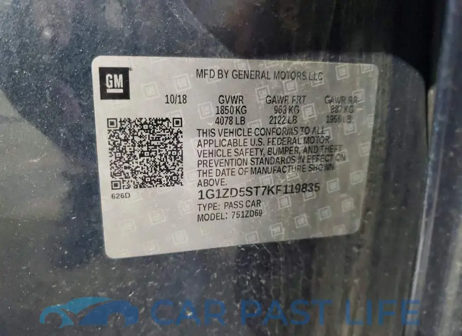 1G1ZD5ST7KF119835# 12