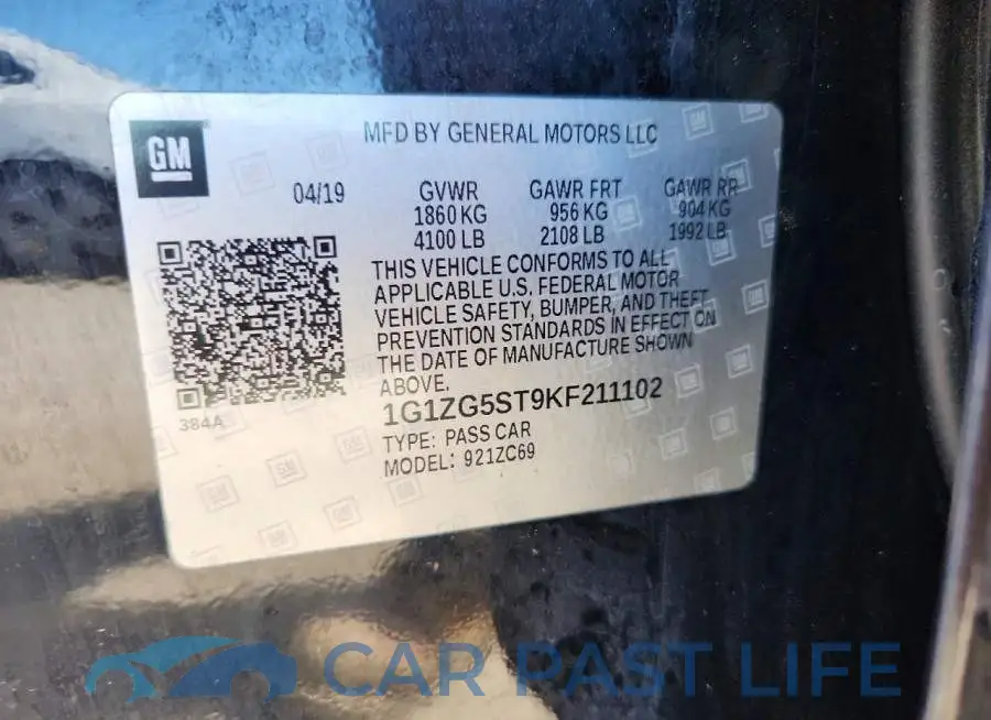 1G1ZG5ST9KF211102# 12