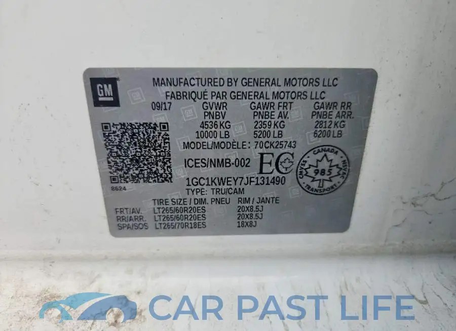 1GC1KWEY7JF131490# 12