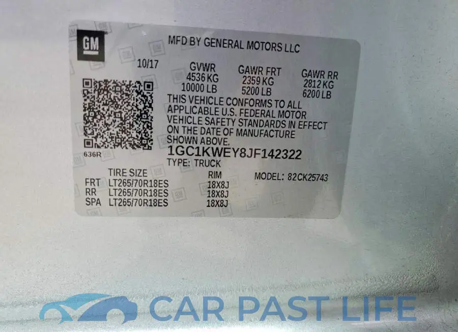 1GC1KWEY8JF142322# 12