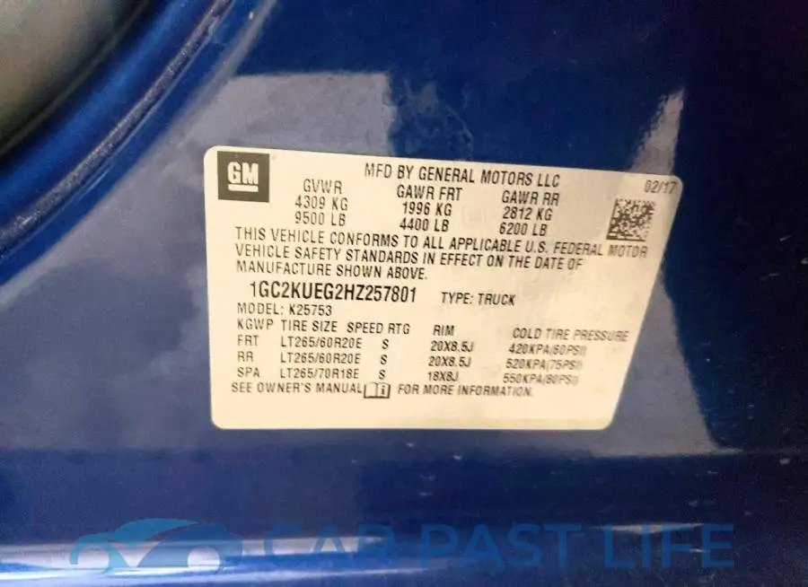 1GC2KUEG2HZ257801# 13