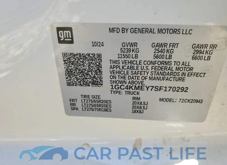 1GC4KMEY7SF170292# 12