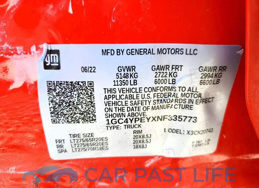 1GC4YPEYXNF335773# 12