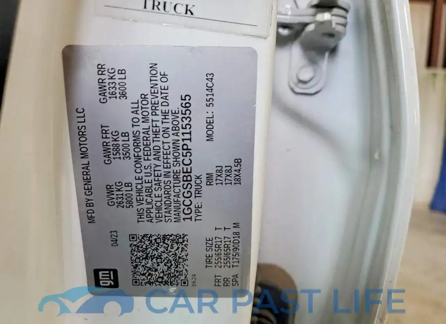 1GCGSBEC5P1153565# 12