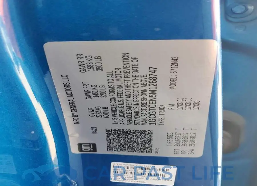 1GCGTCEN5M1268747# 12