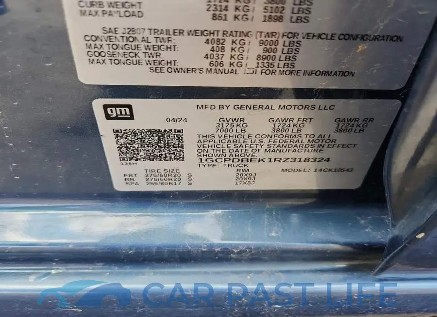 1GCPDBEK1RZ318324# 13