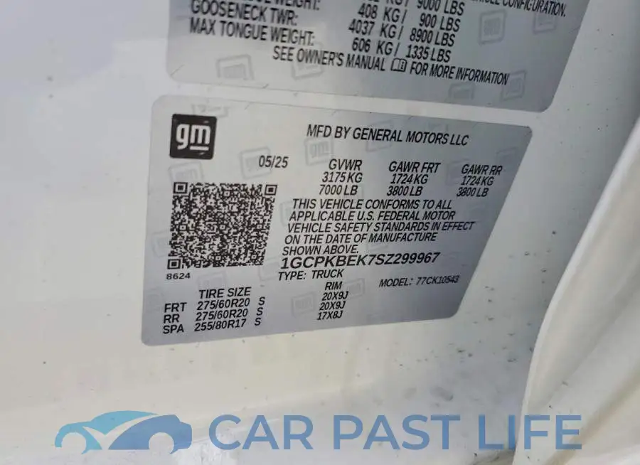 1GCPKBEK7SZ299967# 13