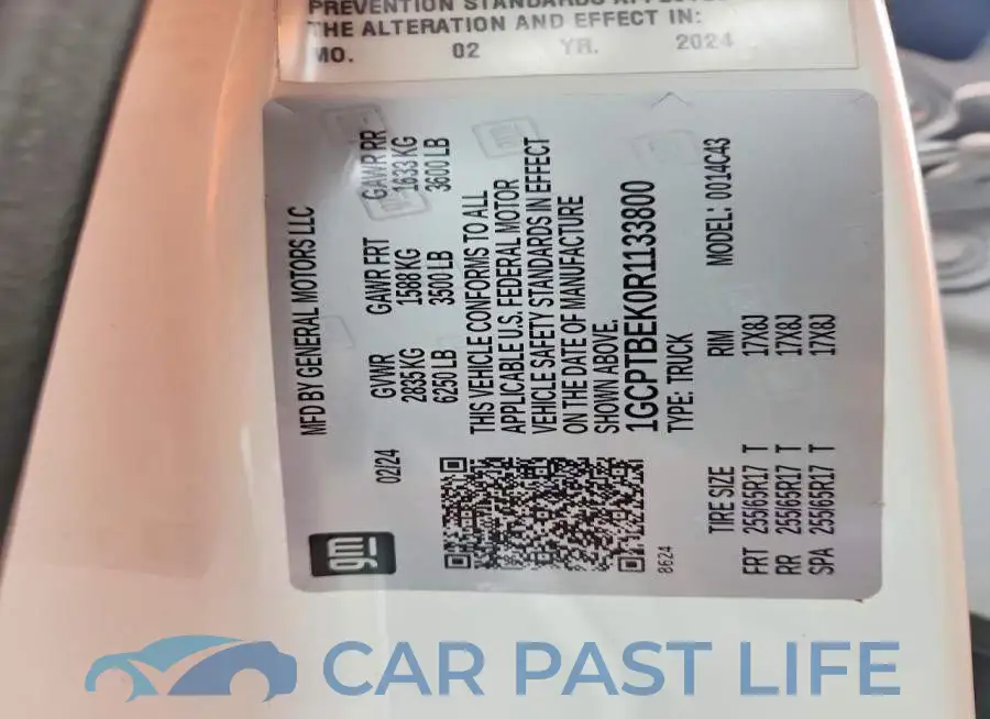 1GCPTBEK0R1133800# 12