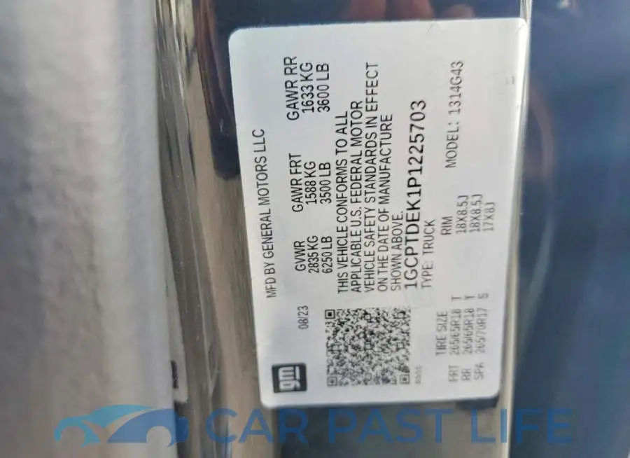 1GCPTDEK1P1225703# 12