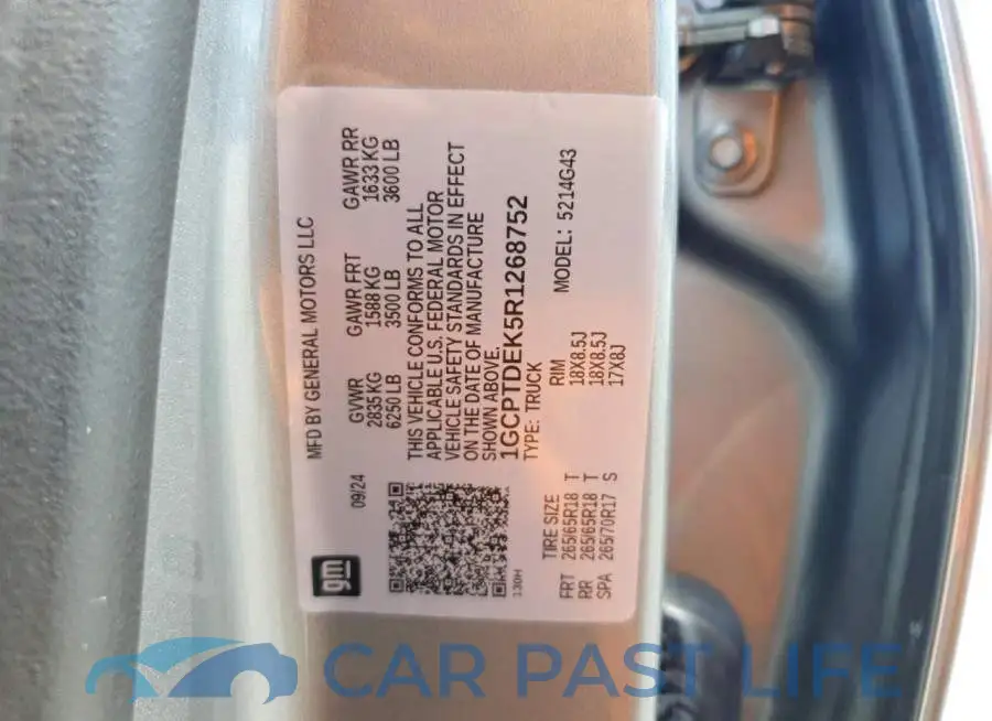 1GCPTDEK5R1268752# 13