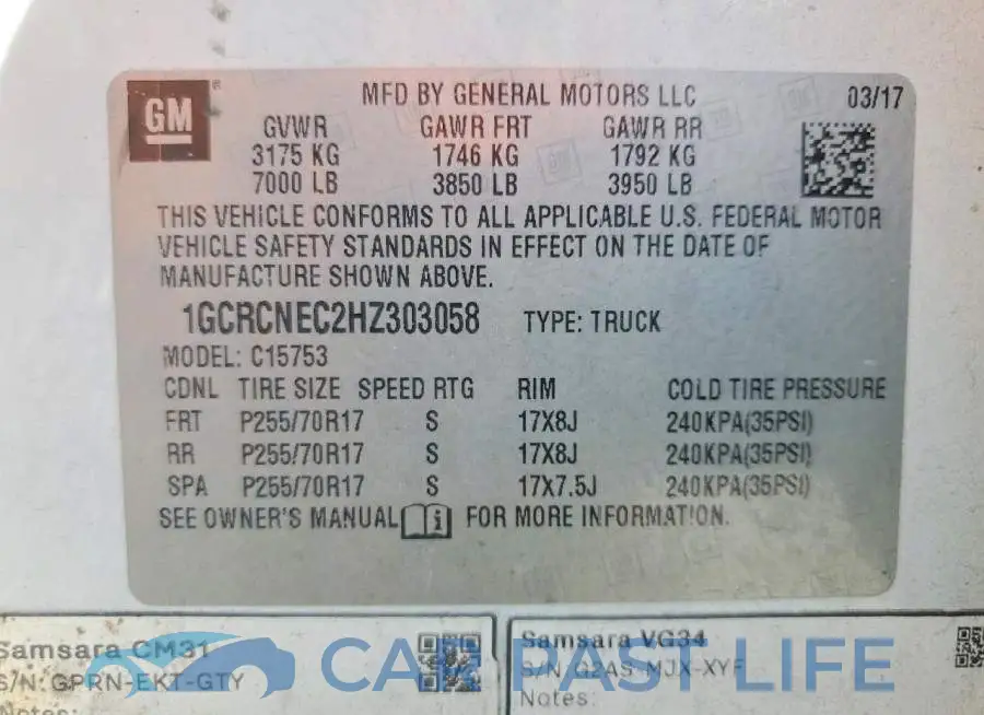 1GCRCNEC2HZ303058# 12