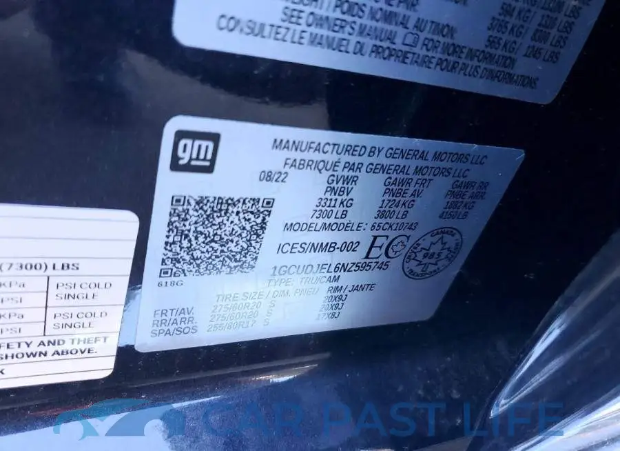 1GCUDJEL6NZ595745# 12