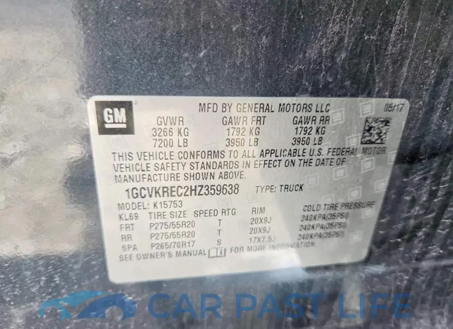 1GCVKREC2HZ359638# 12