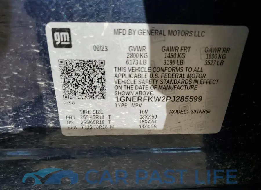 1GNERFKW2PJ285599# 12