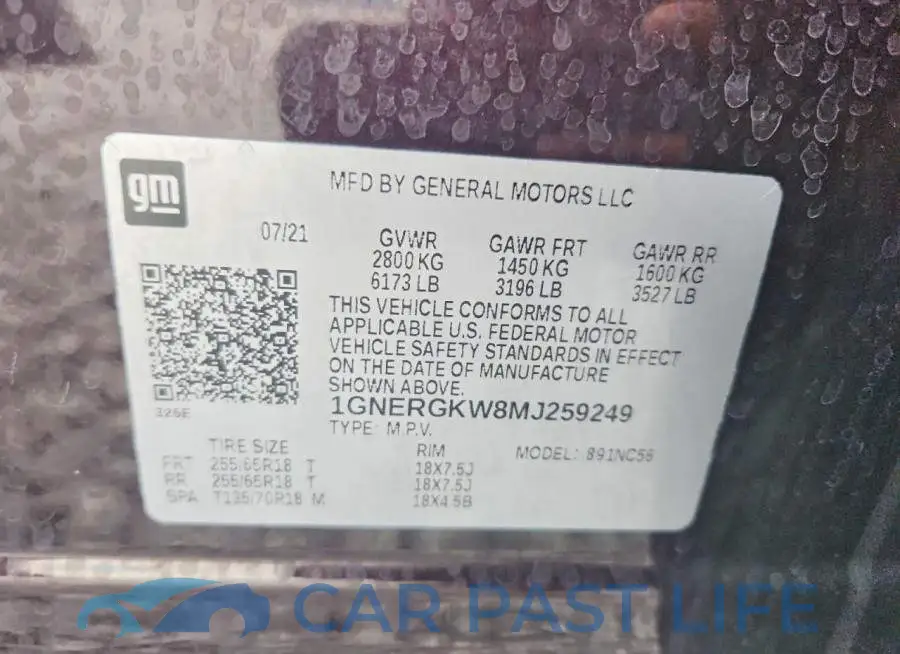 1GNERGKW8MJ259249# 14