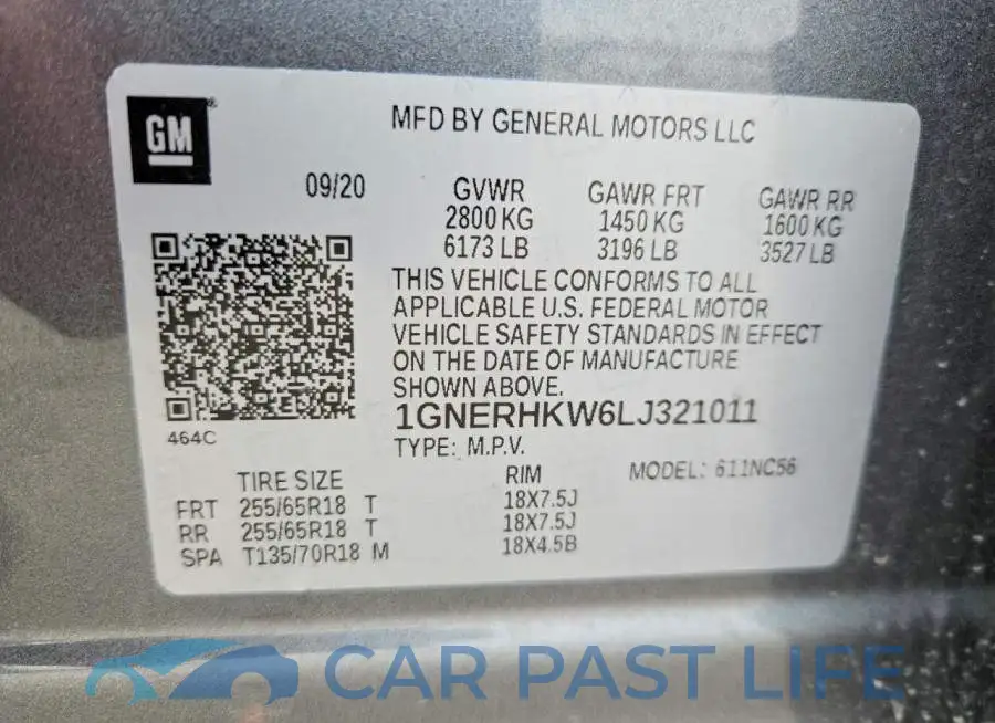 1GNERHKW6LJ321011# 13