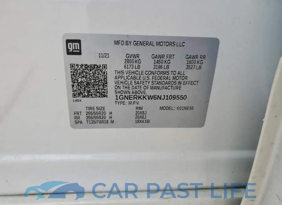 1GNERKKW6NJ109550# 14