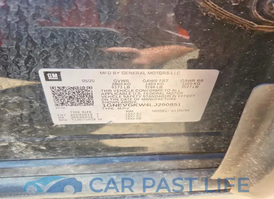 1GNEVGKW4LJ250851# 13