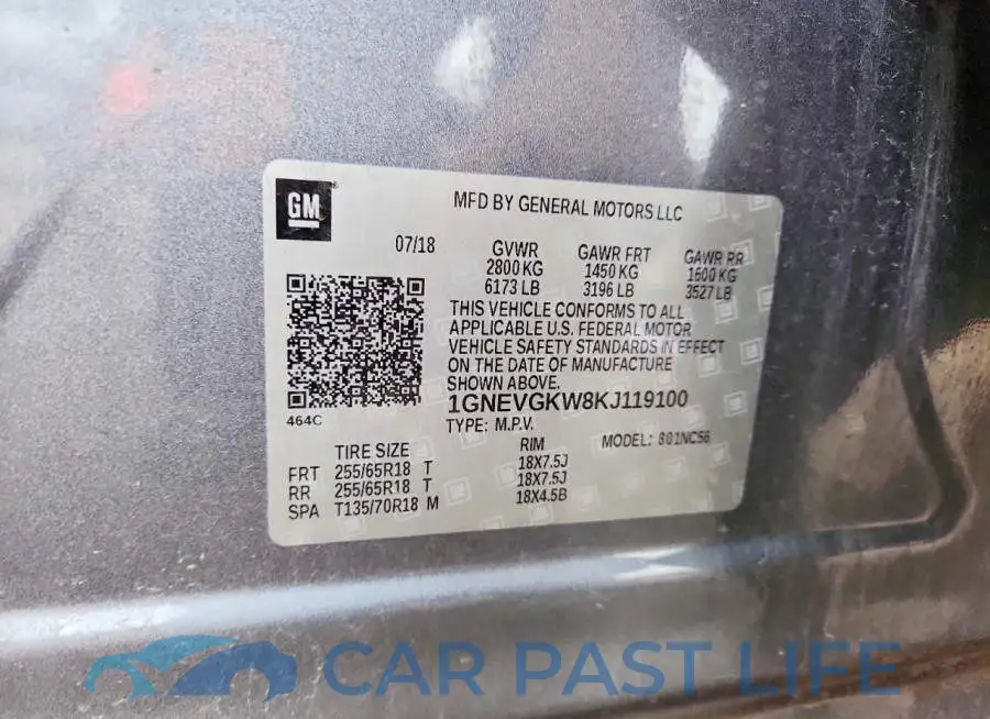 1GNEVGKW8KJ119100# 13