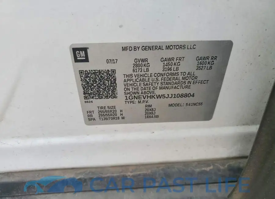 1GNEVHKW5JJ108804# 12