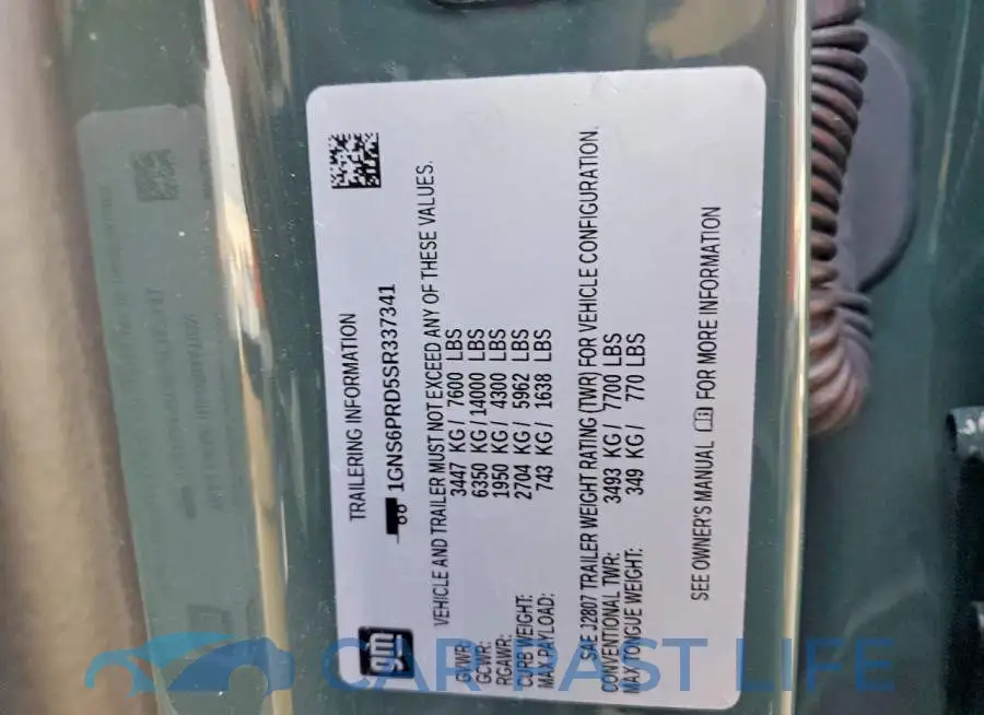 1GNS6PRD5SR337341# 13