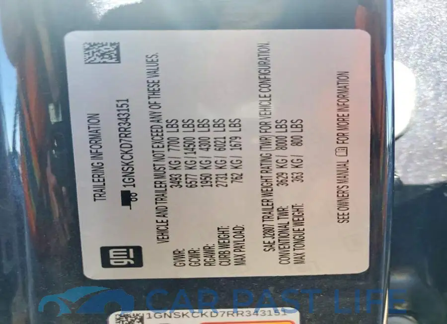 1GNSKCKD7RR343151# 12