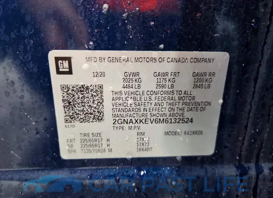 2GNAXKEV6M6132524# 12