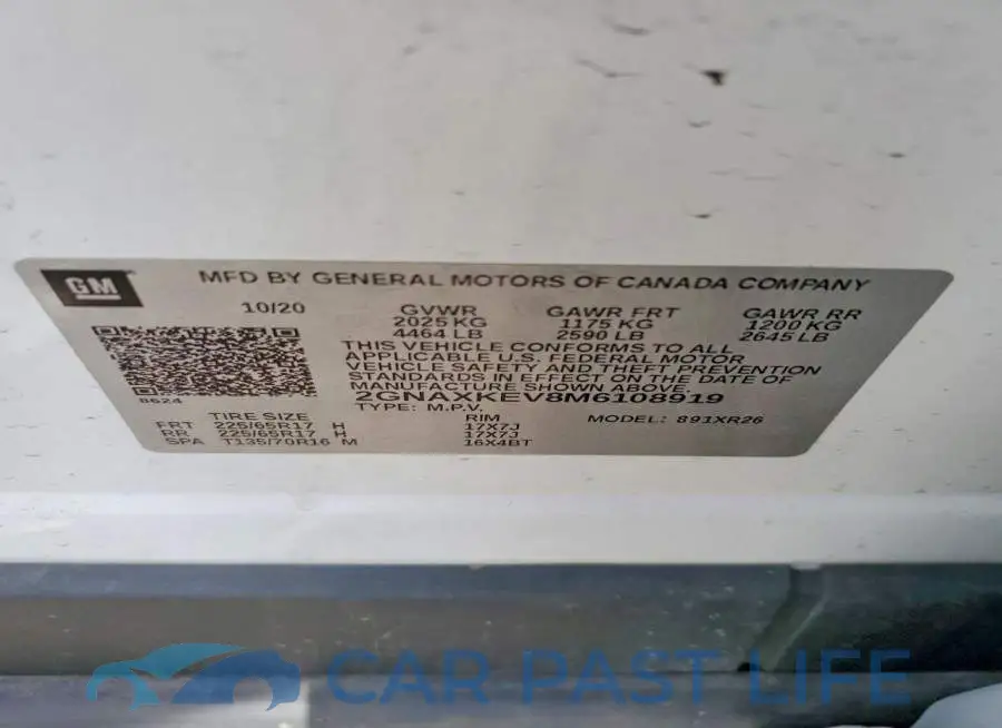 2GNAXKEV8M6108919# 13