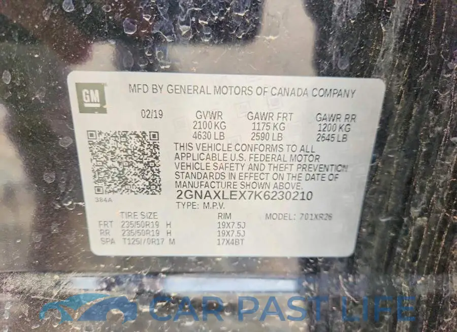 2GNAXLEX7K6230210# 13