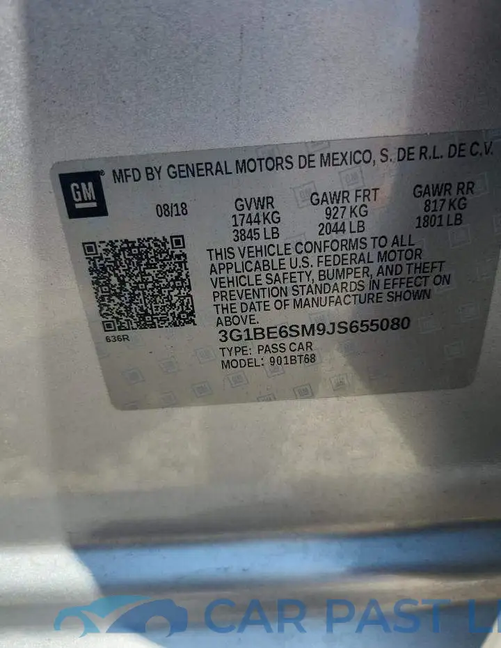 3G1BE6SM9JS655080# 12