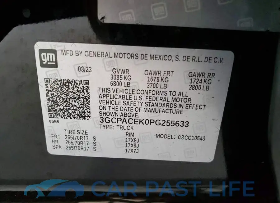 3GCPACEK0PG255633# 12