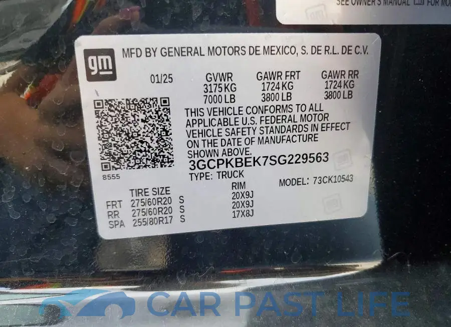 3GCPKBEK7SG229563# 12