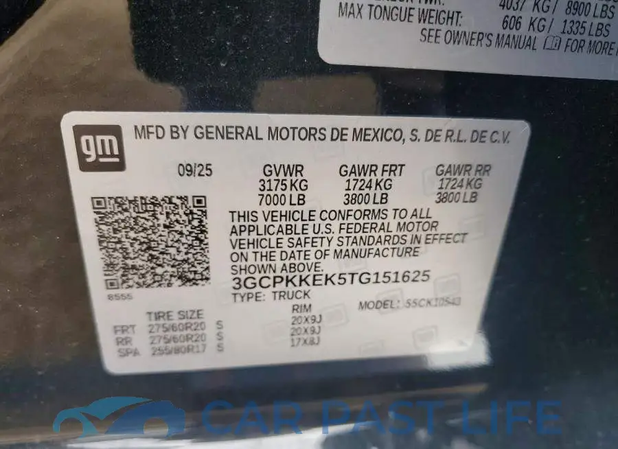3GCPKKEK5TG151625# 12