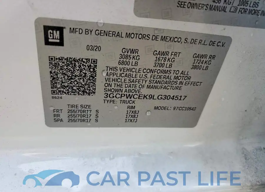 3GCPWCEK9LG304517# 12