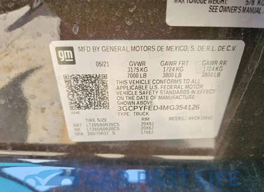 3GCPYFED4MG354126# 12
