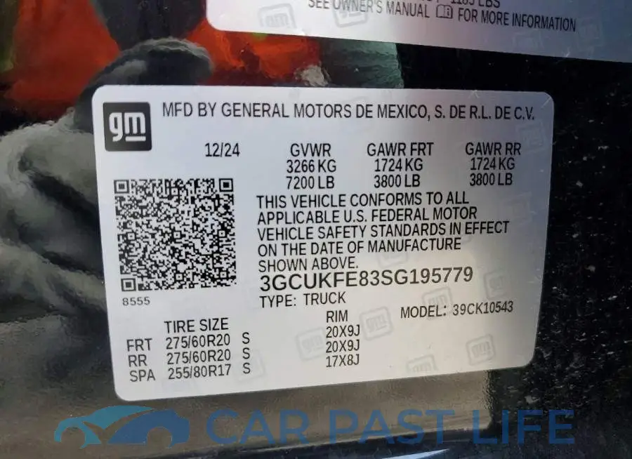 3GCUKFE83SG195779# 13