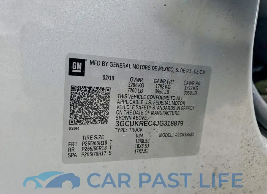 3GCUKREC4JG318879# 12