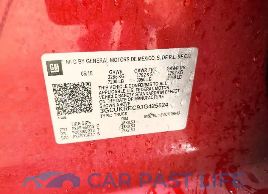 3GCUKREC9JG425524# 12