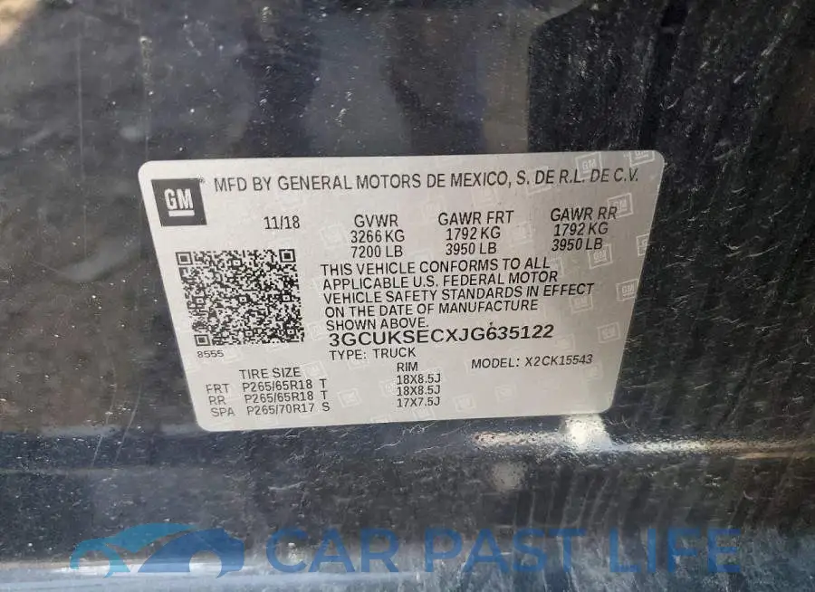3GCUKSECXJG635122# 12