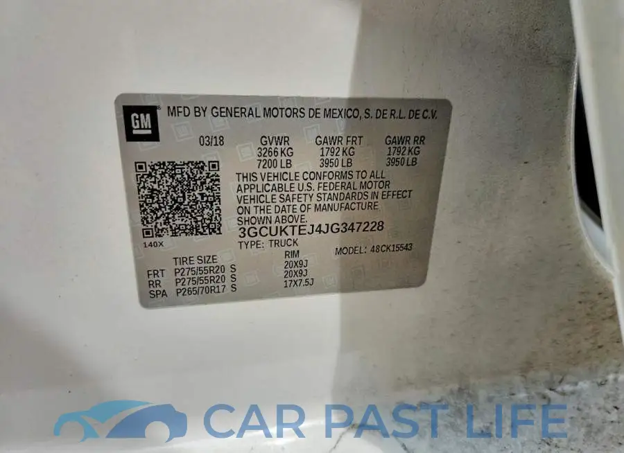 3GCUKTEJ4JG347228# 12