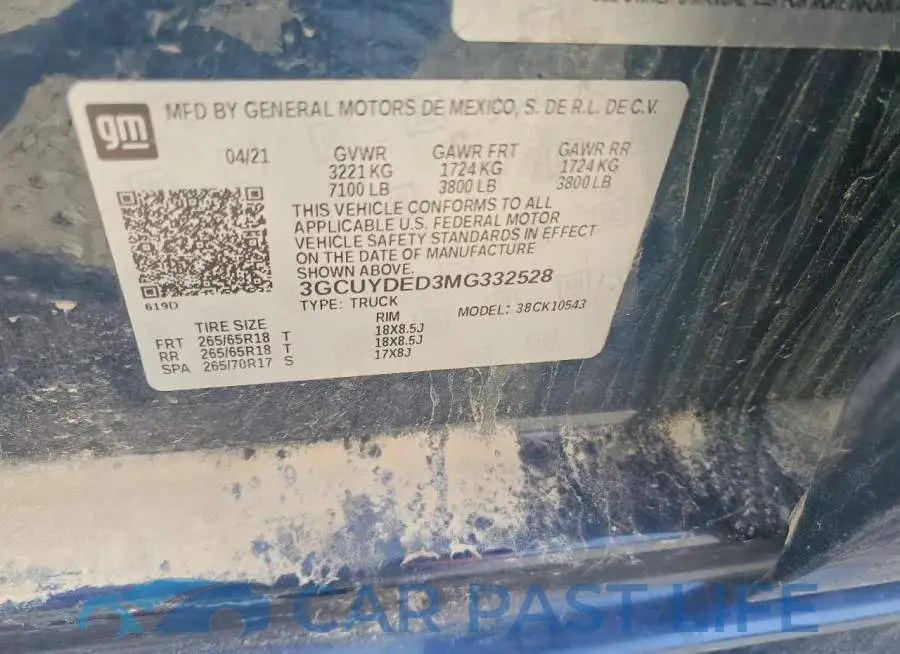 3GCUYDED3MG332528# 12