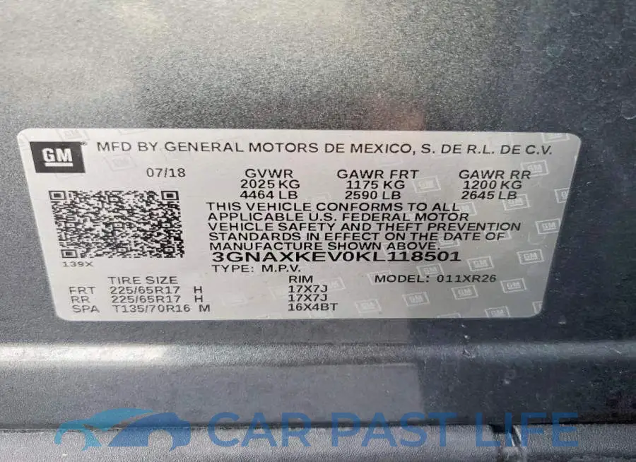3GNAXKEV0KL118501# 14