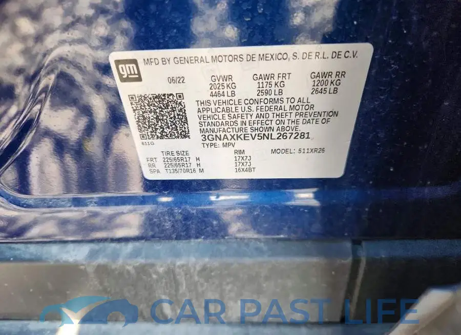 3GNAXKEV5NL267281# 12