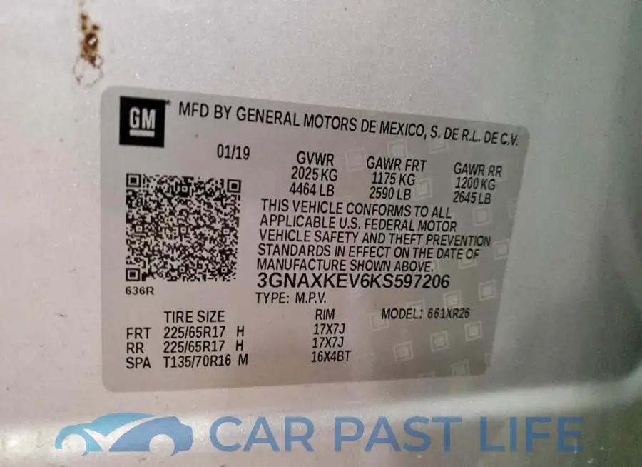 3GNAXKEV6KS597206# 13