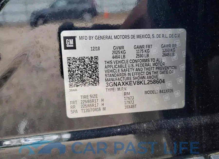 3GNAXKEV8KL258604# 12