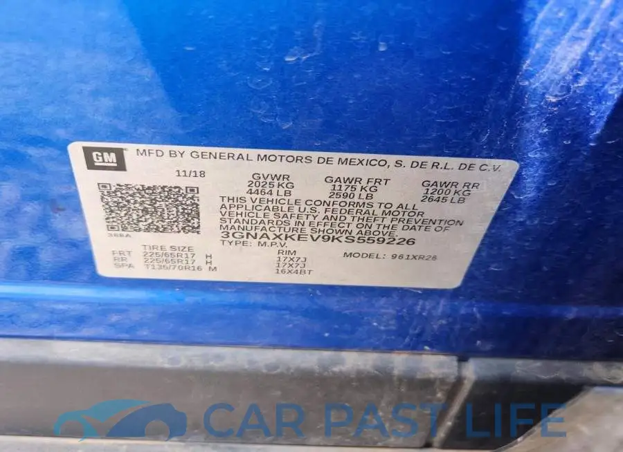 3GNAXKEV9KS559226# 13